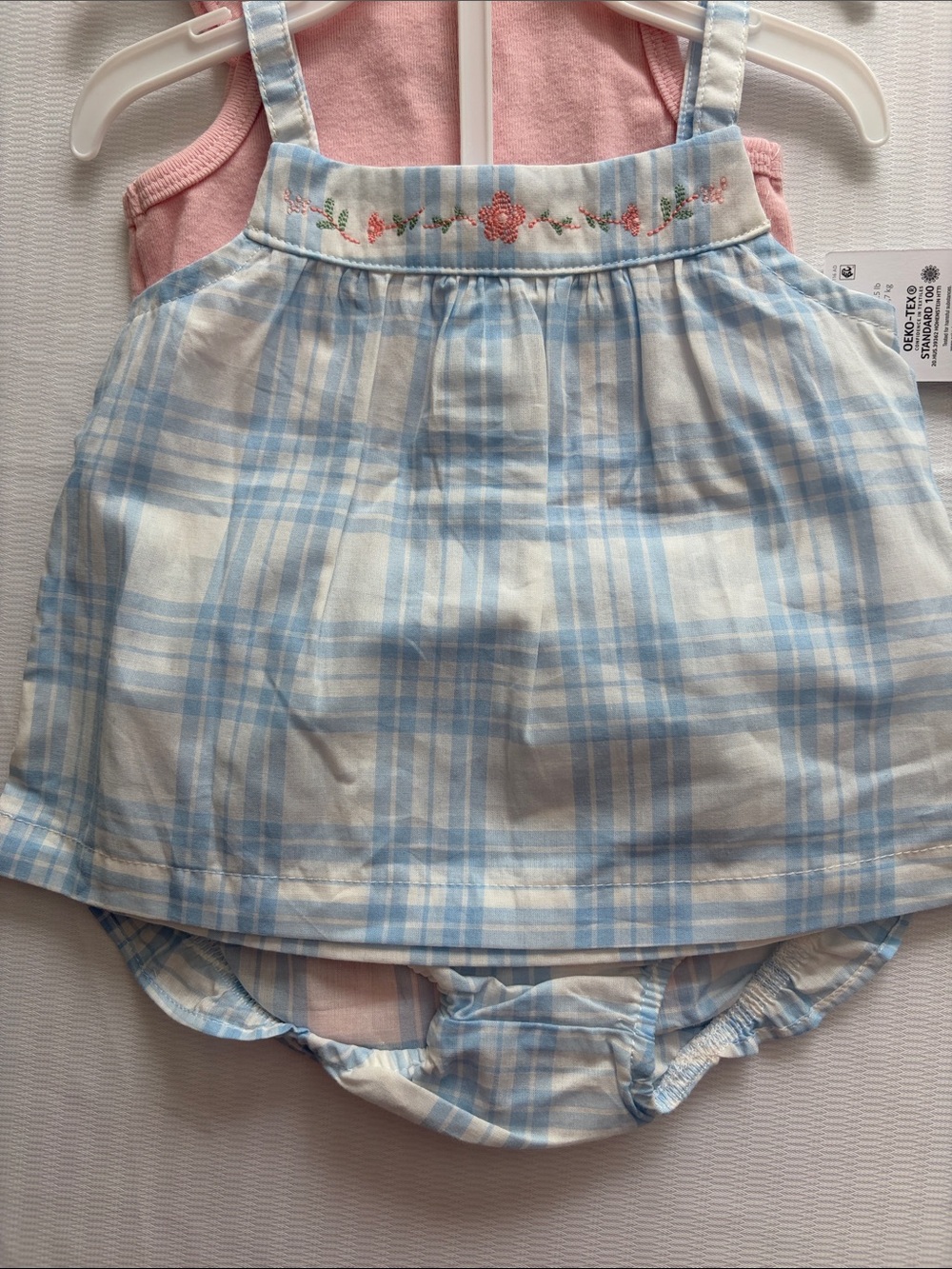 Pink Floral Baby One-Piece Bodysuit and a Blue and White 2 piece outfit!
NWT 3m - Picture 2 of 4